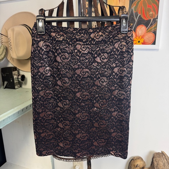 Forever 21 | black and rose gold lace skirt | S - Picture 1 of 5